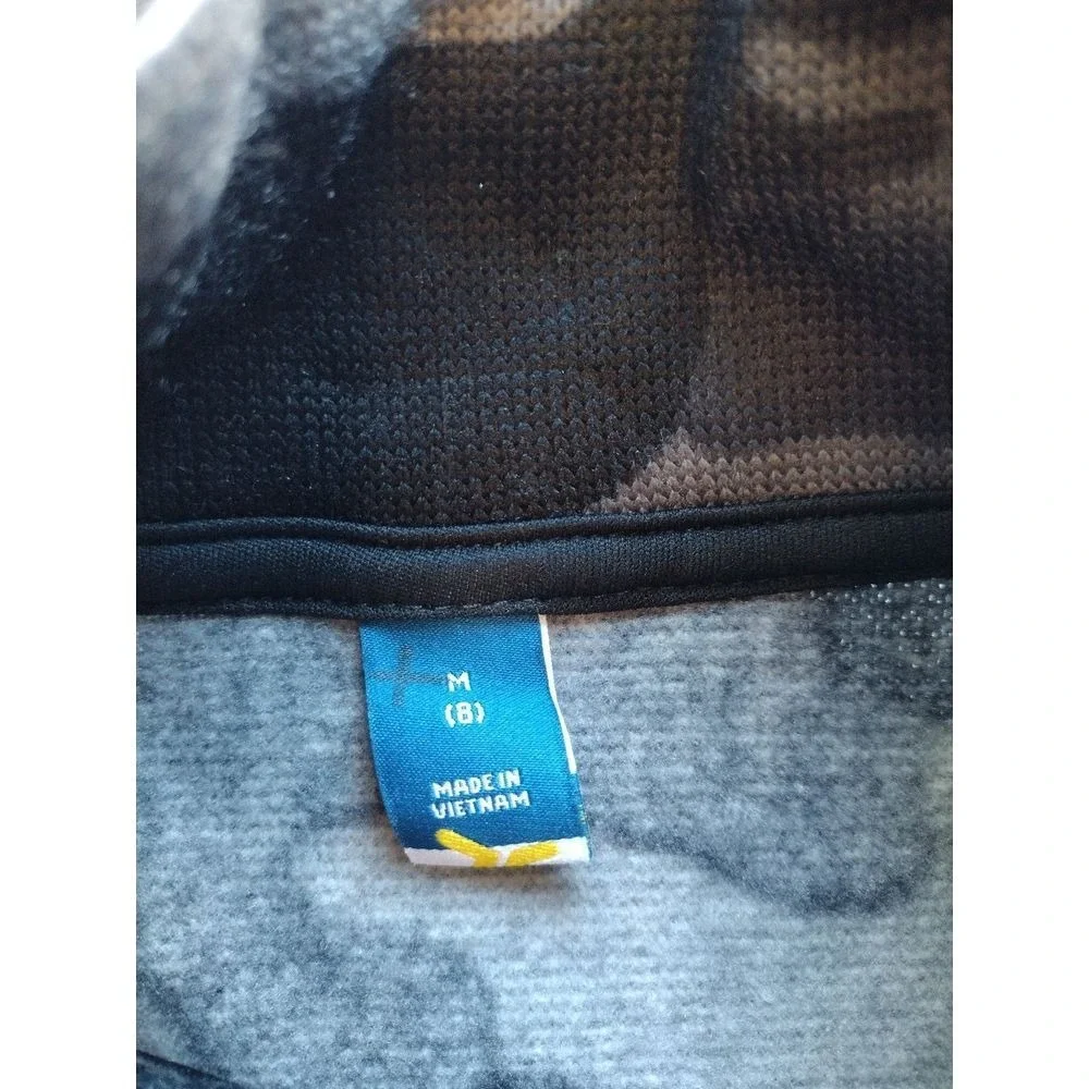 Old Navy Kids Camo Fleece 1/4 Zip Pullover‎ Sweatshirt Size M 8 Gray